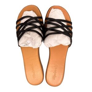 Madewell Strappy Leather Woven Sandals Women’s 9 Black